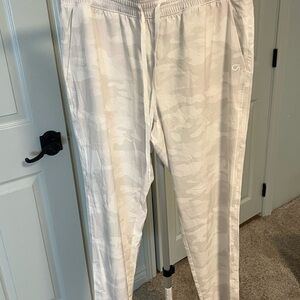 GAP Off White Camo Track Pants Relaxed Fit Elastic Waistband